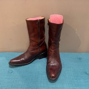 Frye Leather “Rush” Mid Calf Zip Boots Size 7